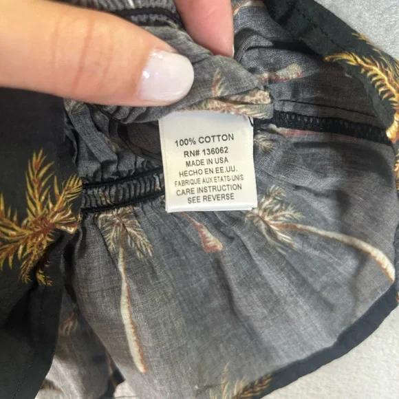 Lavender Brown palm tree peasant top - Picture 5 of 9